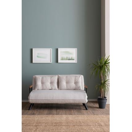 Dvivietė išskleidžiama sofa QIRA balta
