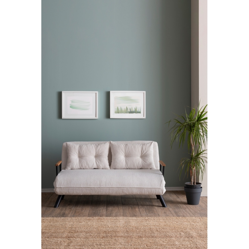 Dvivietė išskleidžiama sofa QIRA balta
