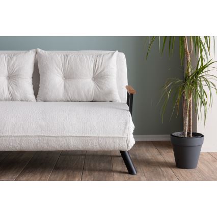 Dvivietė išskleidžiama sofa QIRA balta