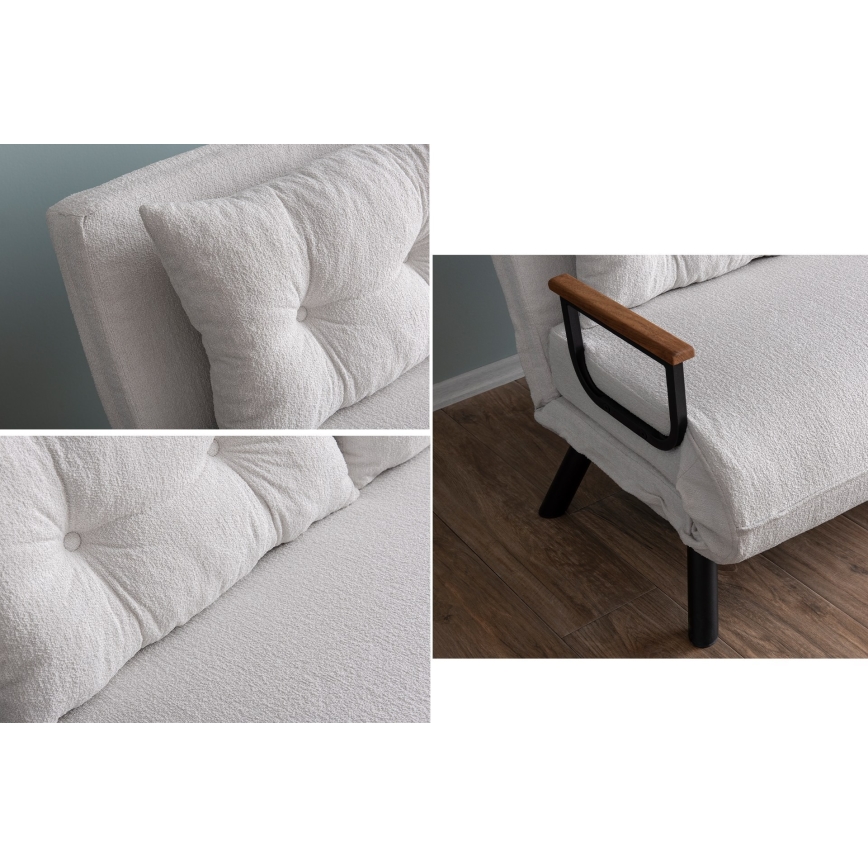 Dvivietė išskleidžiama sofa QIRA balta