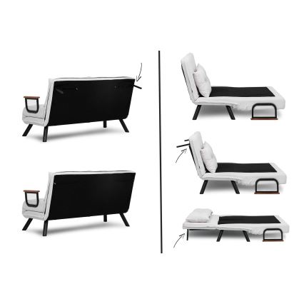 Dvivietė išskleidžiama sofa QIRA balta