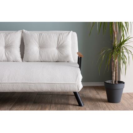 Dvivietė išskleidžiama sofa QIRA balta