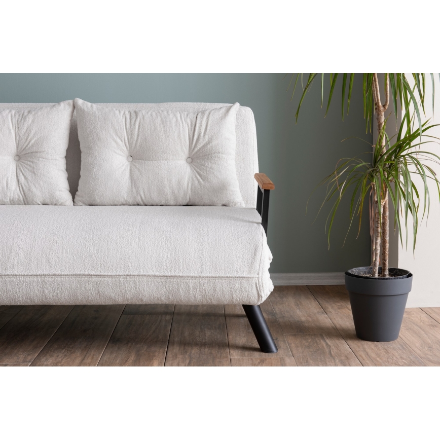Dvivietė išskleidžiama sofa QIRA balta