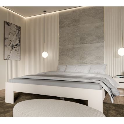 Dvivietė lova PIROA 180x200 cm, smėlio spalvos