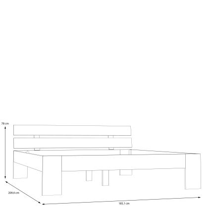 Dvivietė lova PIROA 180x200 cm, smėlio spalvos