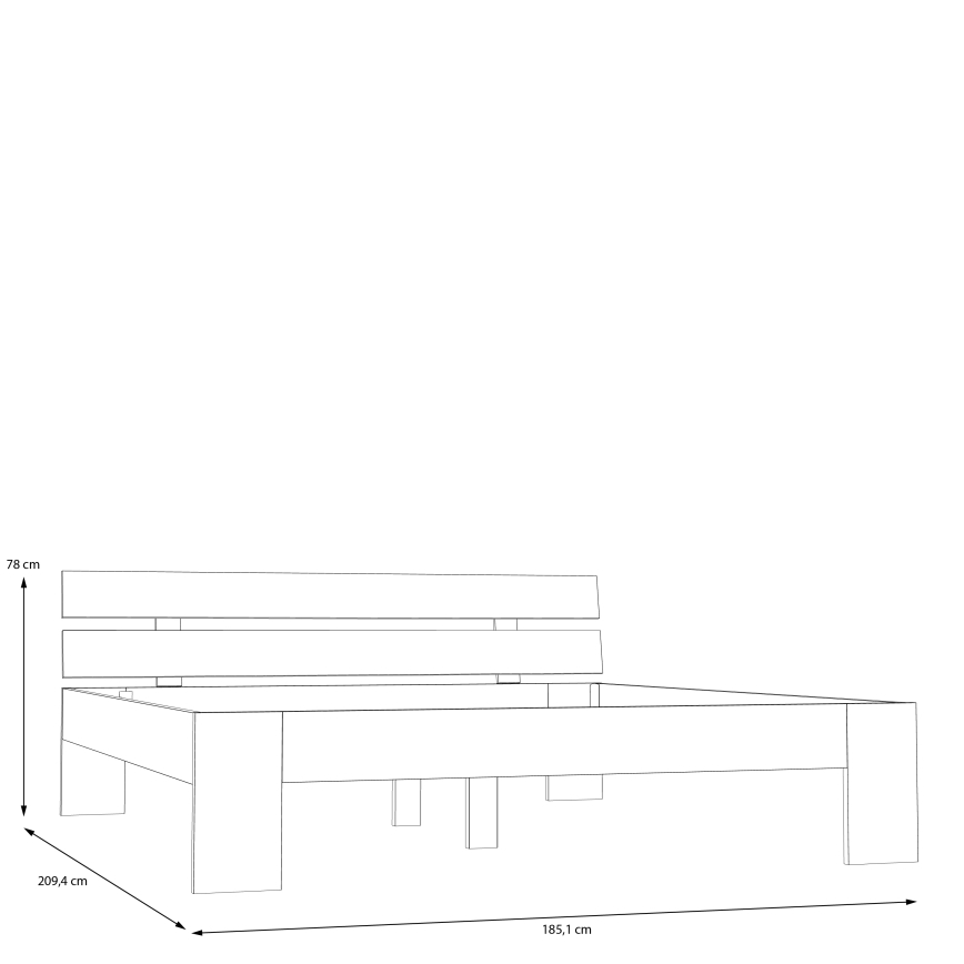 Dvivietė lova PIROA 180x200 cm, smėlio spalvos