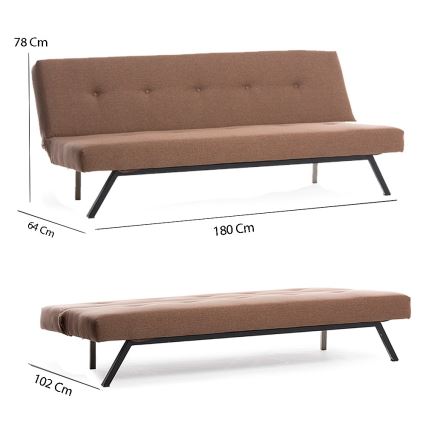 Dvivietė sofa LOKO, ruda