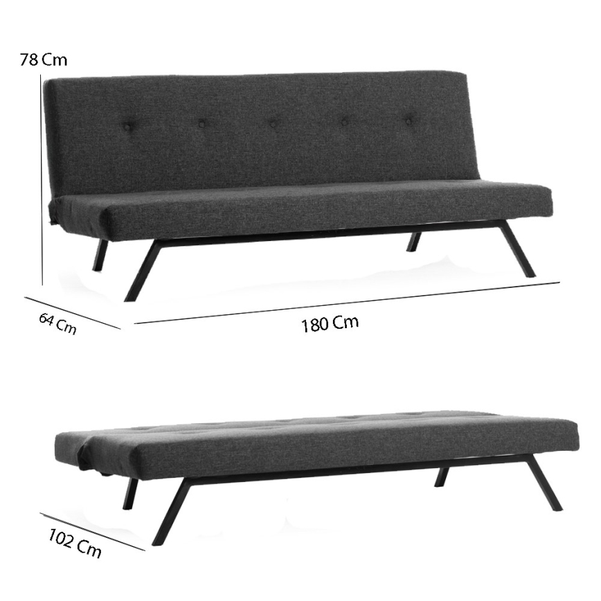 Dvivietė sofa LOKO tamsiai pilka