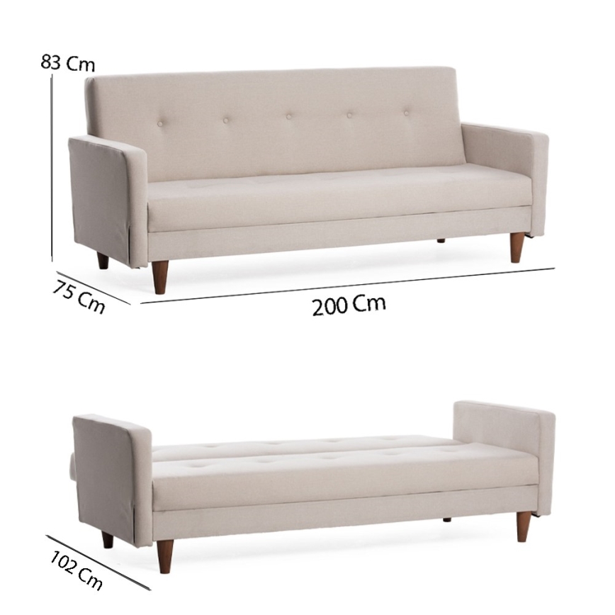 Dvivietė sofa NARA kreminė/smėlinė