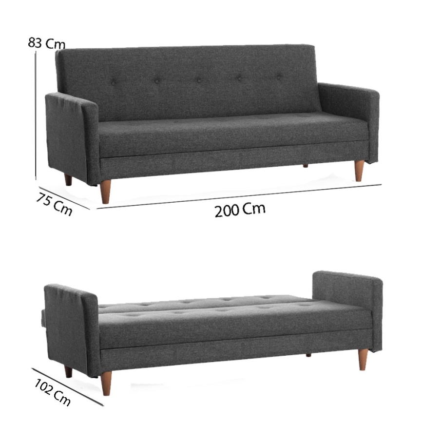Dvivietė sofa NARA tamsiai pilka