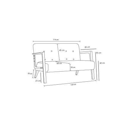 Dvivietė sofa TUMI antracitas