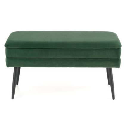 Dygsniuotas suolas su sandėliavimo vieta VELVA 37x78 cm žalia/juoda