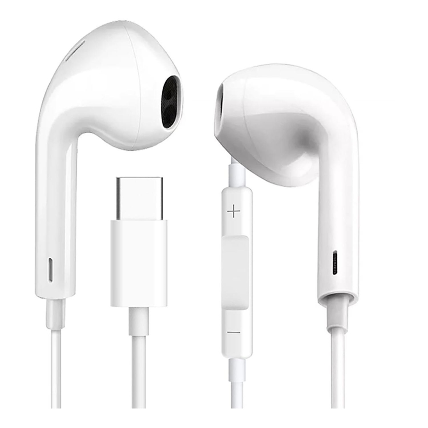 Earphones su microphone USB-C balta
