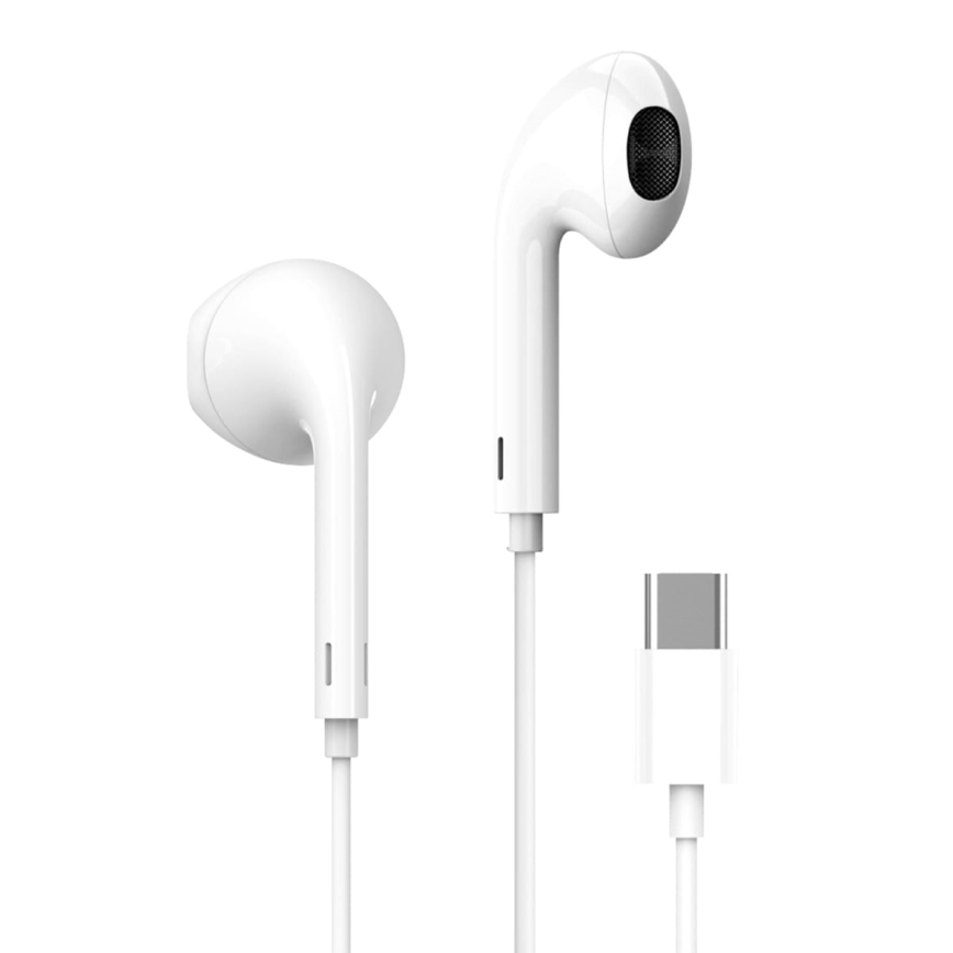 Earphones su microphone USB-C balta