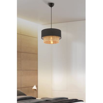 ECHO pakabinamas šviestuvas 1xE27/60W/230V juodas/rudas