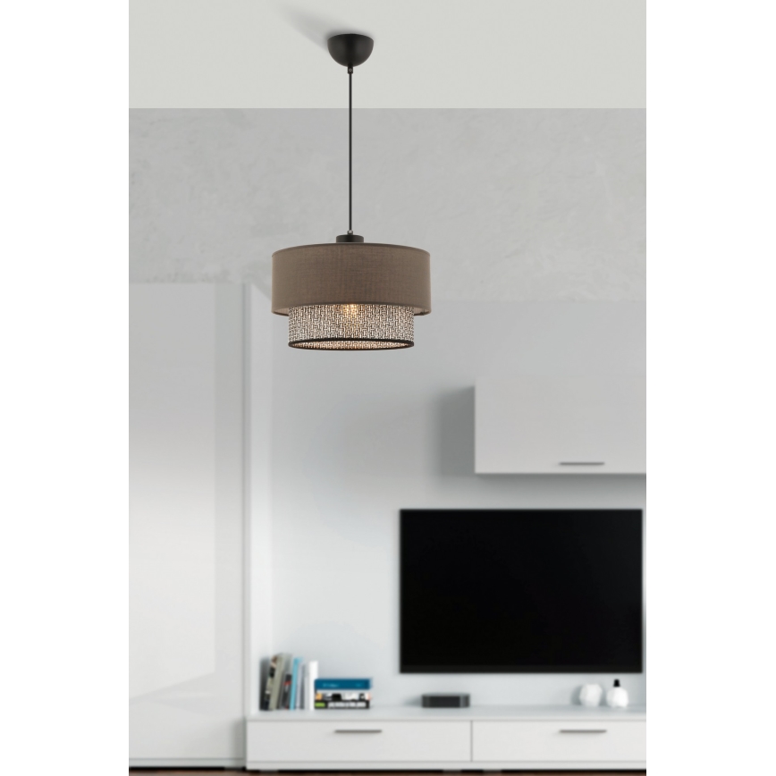ECHO pakabinamas šviestuvas 1xE27/60W/230V rudas/pilkas
