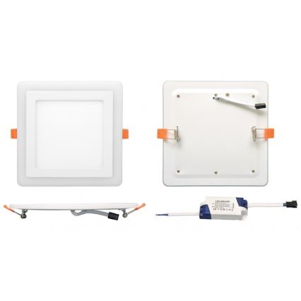 LED Įleidžiamas lubinis šviestuvas DUO LED/12W/230V + LED/4W