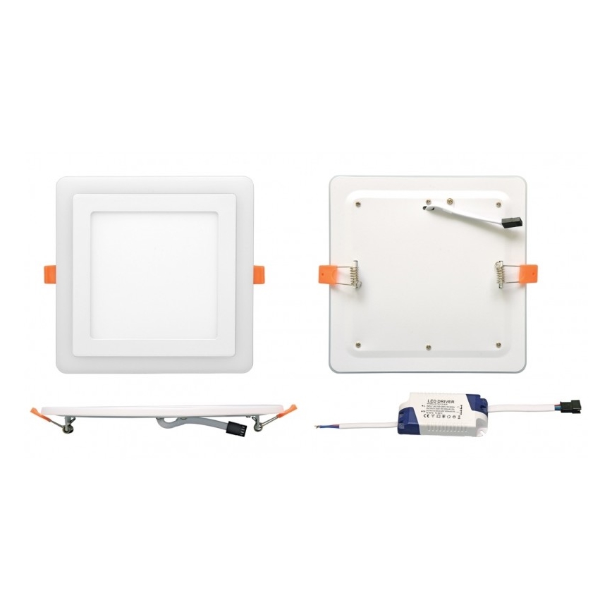 LED Įleidžiamas lubinis šviestuvas DUO LED/12W/230V + LED/4W