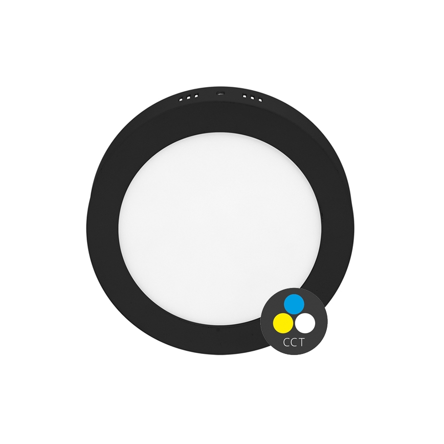 LED lubinis šviestuvas LADA LED/12W/230V 3000/4000/6000K diametras 17 cm juoda