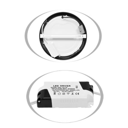 LED lubinis šviestuvas LADA LED/18W/230V 3000/4000/6000K diametras 22 cm juoda