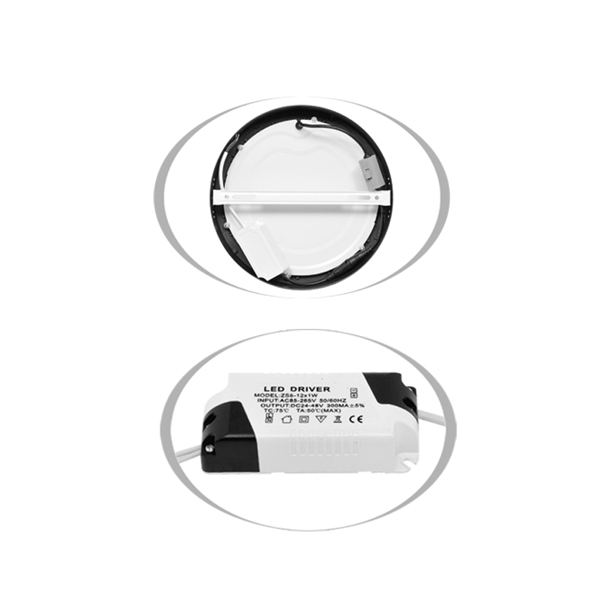 LED lubinis šviestuvas LADA LED/18W/230V 3000/4000/6000K diametras 22 cm juoda