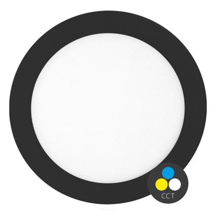 LED įleidžiamas lubinis vonios šviestuvas LADA LED/25W/230V 3000/4000/6000K diametras 30 cm IP44 juoda