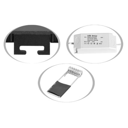 LED įleidžiamas lubinis vonios šviestuvas LADA LED/6W/230V 3000/4000/6000K diametras 12 cm IP44 juoda