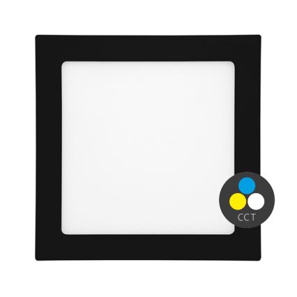 LED įleidžiamas lubinis vonios šviestuvas RAFA LED/12W/230V 3000/4000/6000K 17x17 cm IP44 juoda
