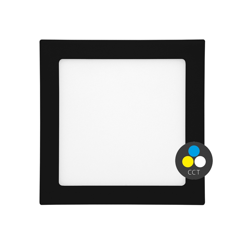 LED įleidžiamas lubinis vonios šviestuvas RAFA LED/18W/230V 3000/4000/6000K 22x22 cm IP44 juoda