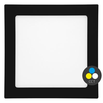 LED įleidžiamas lubinis vonios šviestuvas RAFA LED/25W/230V 3000/4000/6000K 30x30 cm IP44 juoda