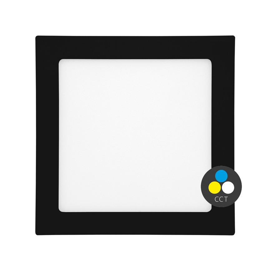 LED įleidžiamas lubinis vonios šviestuvas RAFA LED/25W/230V 3000/4000/6000K 30x30 cm IP44 juoda