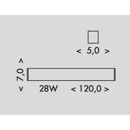 LED lubinis šviestuvas DONAR LED/28W/230V 4000K 120 cm juoda