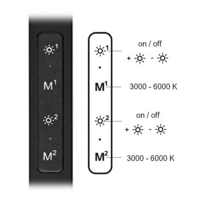 LED pritemdomas stalinis šviestuvas SPACE LED/8W + LED/11W/230V 3000-6000K juoda