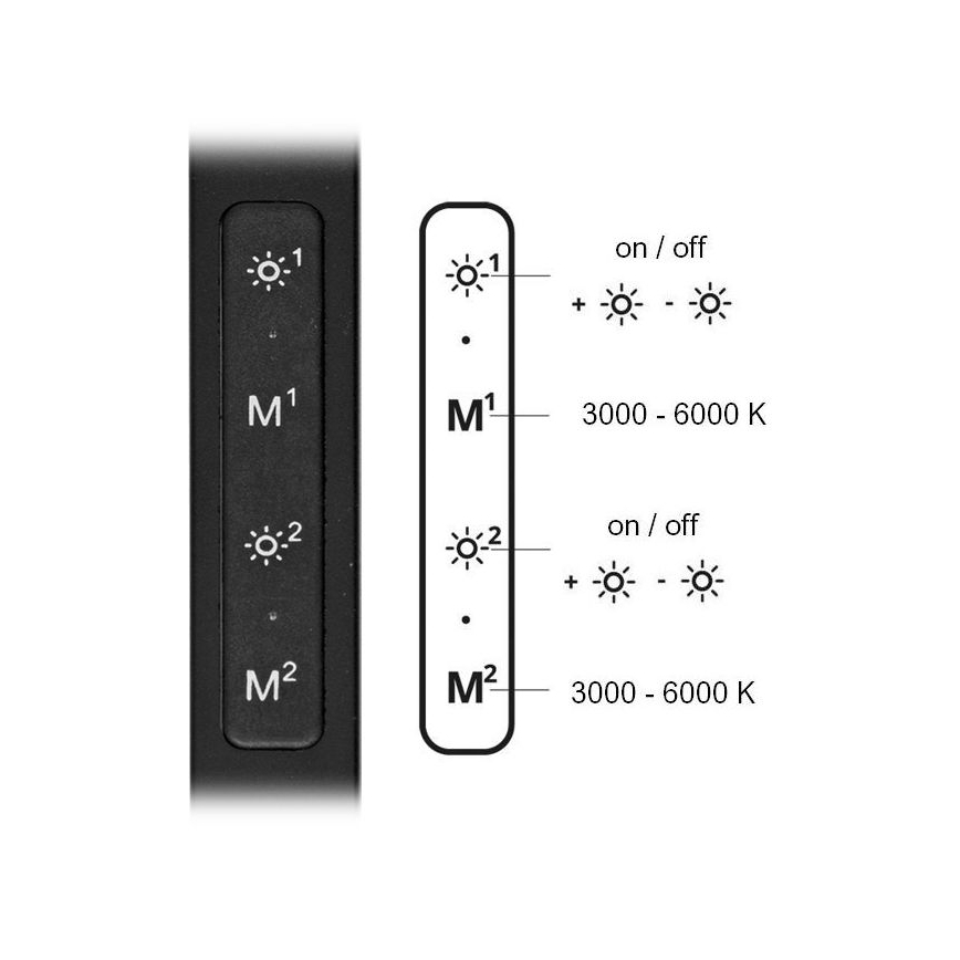 LED pritemdomas stalinis šviestuvas SPACE LED/8W + LED/11W/230V 3000-6000K juoda