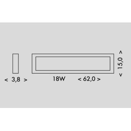 LED lubinis šviestuvas PILO LED/18W/230V 4100K 62 cm juoda