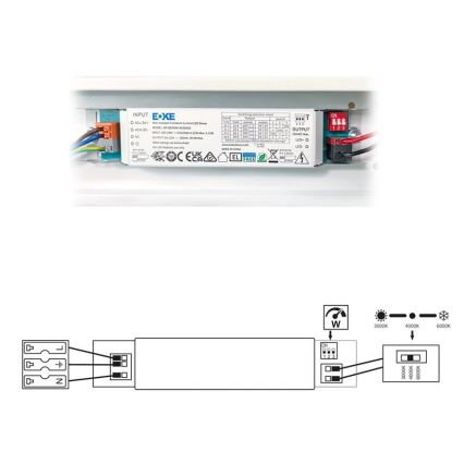 LED Liuminescencinis šviestuvas VELO LED/24/32/40W/230V 3000/4000/6000K 120 cm balta