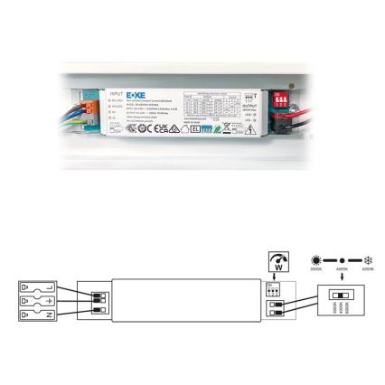 LED Liuminescencinis šviestuvas VELO LED/36/48/60W/230V 3000/4000/6000K 150 cm balta