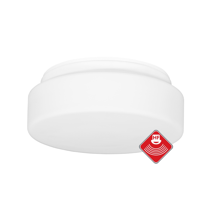Lauko lubinis šviestuvas su jutikliu HECTOR 1xE27/60W/230V diametras 25 cm IP44 opalas balta