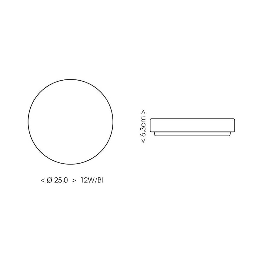 LED lubinis vonios šviestuvas LIRA LED/12W/230V 4000K diametras 25 cm IP44 balta