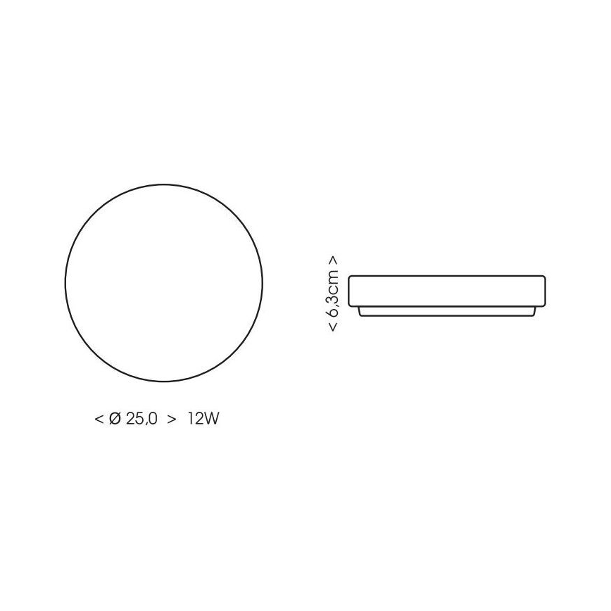 LED lubinis vonios šviestuvas LIRA LED/12W/230V 4000K diametras 25 cm IP44 juoda