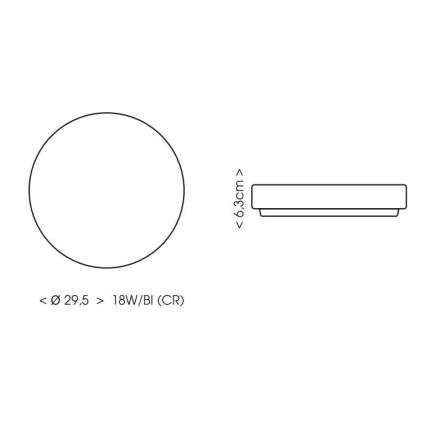 LED lubinis vonios šviestuvas LIRA LED/18W/230V 4000K diametras 29,5 cm IP44 balta