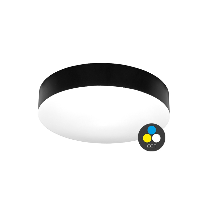 LED lubinis vonios šviestuvas MAKARON LED/24W/230V 3000/4000/6000K diametras 30 cm IP44 juoda