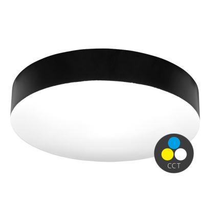 LED lubinis vonios šviestuvas MAKARON LED/50W/230V 3000/4000/6000K diametras 50 cm IP44 juoda