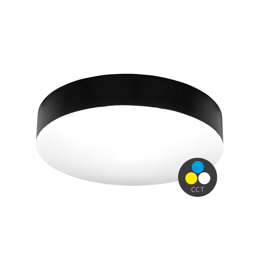 LED lubinis vonios šviestuvas MAKARON LED/50W/230V 3000/4000/6000K diametras 50 cm IP44 juoda