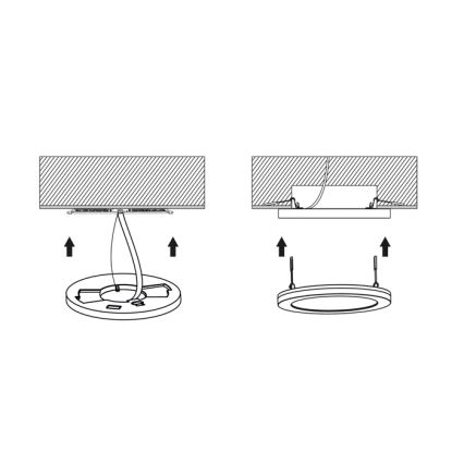 LED pritemdoma panelė LEXA LED/6/12/18W/230V 3000/4000/6000K diametras 22,5 cm juoda