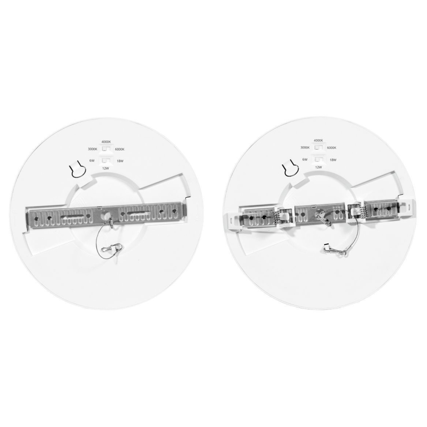 LED pritemdomas įleidžiamas lubinis šviestuvas su jutikliu LEXA LED/6/12/18W/230V 3000/4000/6000K diametras 22,5 cm balta