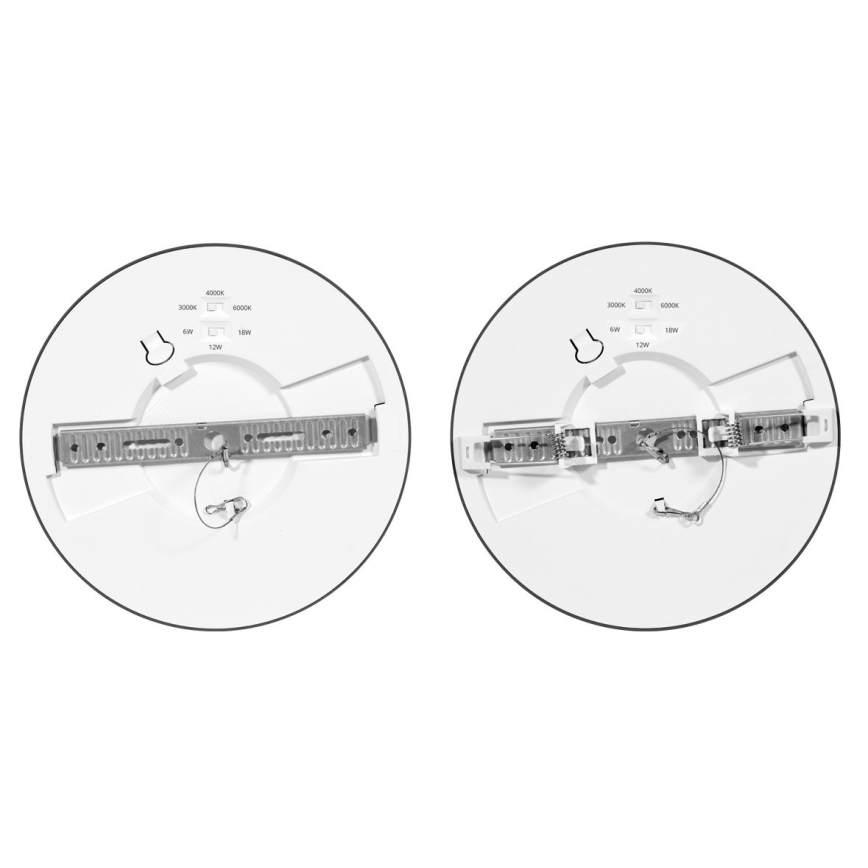 LED pritemdomas įleidžiamas lubinis šviestuvas su jutikliu LEXA LED/6/12/18W/230V 3000/4000/6000K diametras 22,5 cm juoda