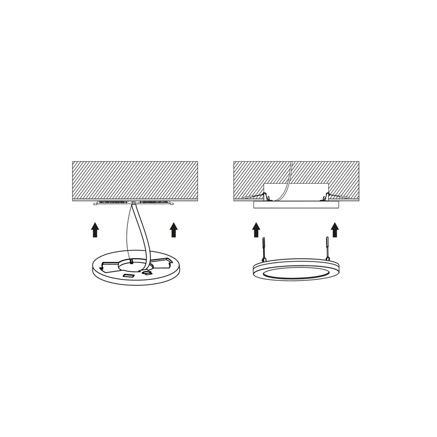 LED pritemdoma panelė LEXA LED/12/18/24W/230V 3000/4000/6000K diametras 30 cm juoda