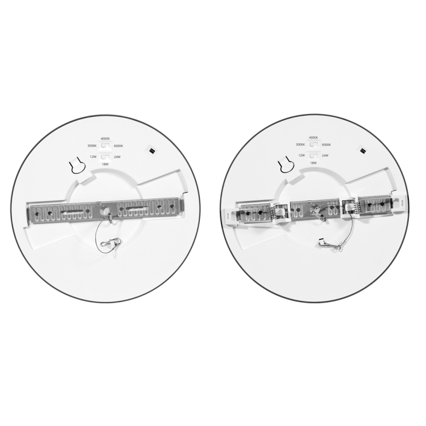 LED pritemdomas įleidžiamas lubinis šviestuvas su jutikliu LEXA LED/12/18/24W/230V 3000/4000/6000K diametras 30 cm juoda