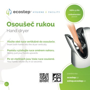 EcoStep 100001 - Informacinė lentelė rankų džiovintuvui R1.1 CZ/ENG